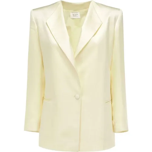 Elegant Shawl Lapel Viscose Jacket , female, Sizes: S, 2XS, XS - MVP wardrobe - Modalova