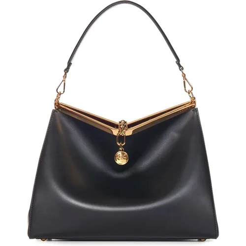 Leather Shoulder Bag with Golden Closure , female, Sizes: ONE SIZE - ETRO - Modalova