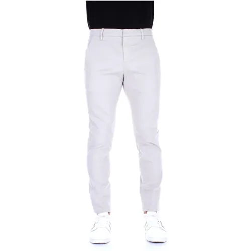 Grey Trousers with Zip and Button Closure , male, Sizes: W36, W34, W40, W35, W38 - Dondup - Modalova