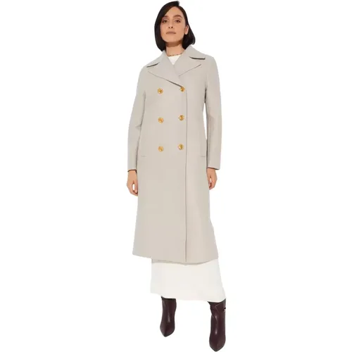 Cream Double-Breasted Coat , female, Sizes: S, XS - Harris Wharf London - Modalova