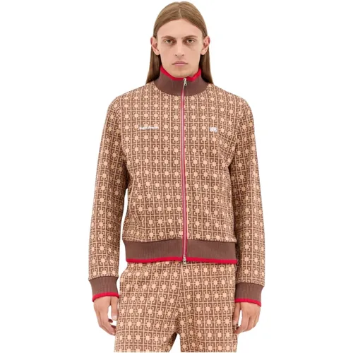 Grafischer Jacquard-Zip-Up-Sweatshirt - WALES BONNER - Modalova