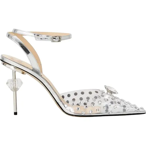 Crystal Diamond Transparent Stiletto Heels , female, Sizes: 6 1/2 UK - Mach & Mach - Modalova