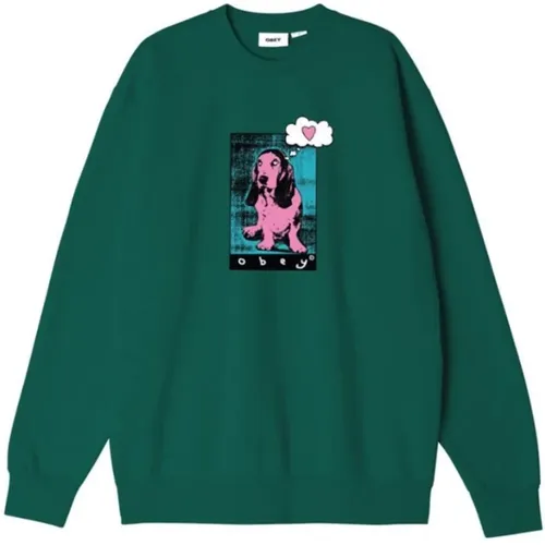 Classic Crewneck Sweatshirt , male, Sizes: XL - Obey - Modalova