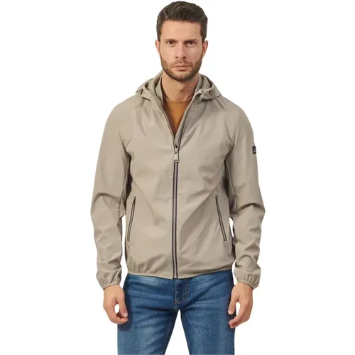 Men's Softshell Hooded Jacket Grey , male, Sizes: 2XL, XL, 3XL, L, M, S - YES ZEE - Modalova