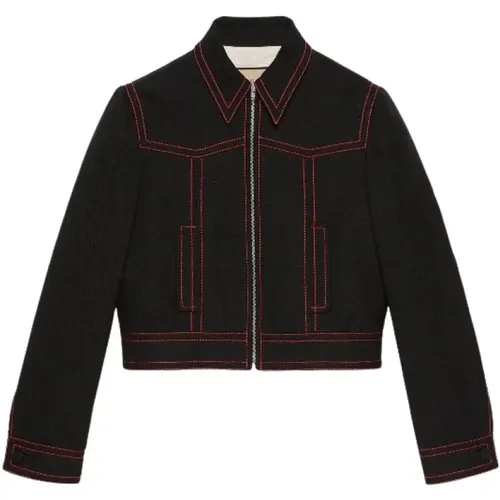 Exposed stitch bomber jacket , female, Sizes: 2XS - Gucci - Modalova