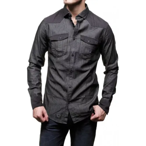 Bi-material Slim Fit Shirt , male, Sizes: XL, 2XL - Emporio Armani - Modalova