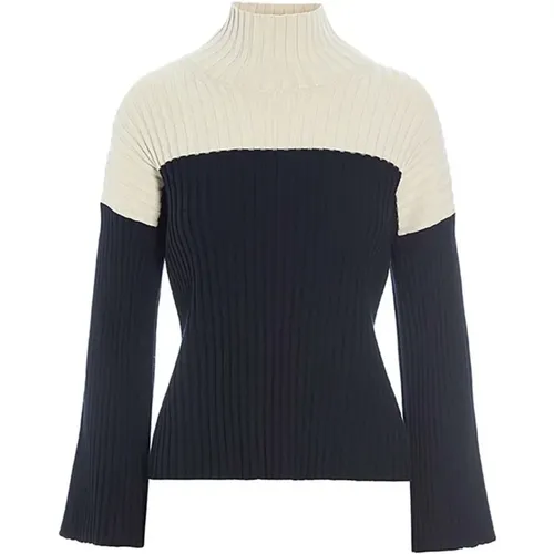 Rib Knit Blouse Black/Ivory Block , female, Sizes: L, XL, S, M, XS, 2XL - Bitte Kai Rand - Modalova