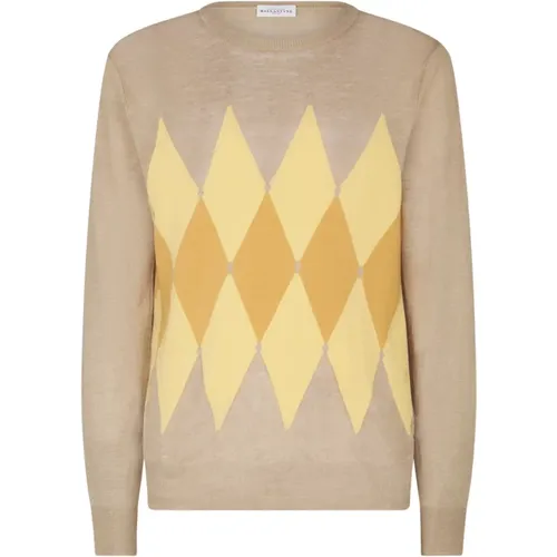 Diamond Linen Roundneck Sweater , male, Sizes: 2XL, 3XL, XL, 4XL, L - Ballantyne - Modalova
