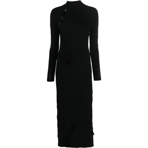 Schwarzes Kleid mit Ausschnitten und Langen Ärmeln , Damen, Größe: M - Y-3 - Modalova