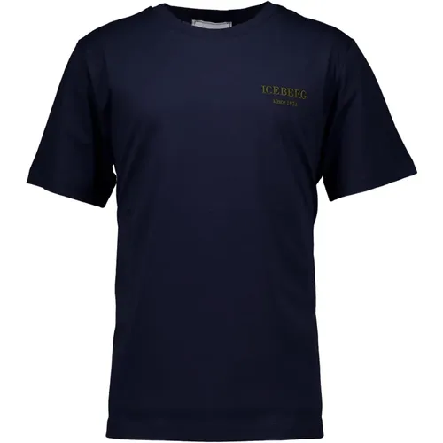 Navy T-Shirts , male, Sizes: L - Iceberg - Modalova