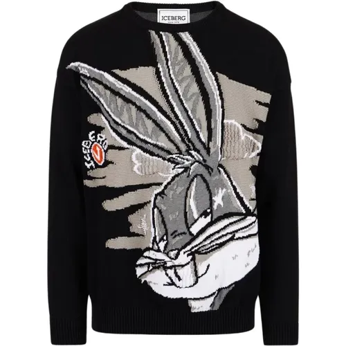 Sweater mit Cartoon-Grafik , Herren, Größe: M - Iceberg - Modalova