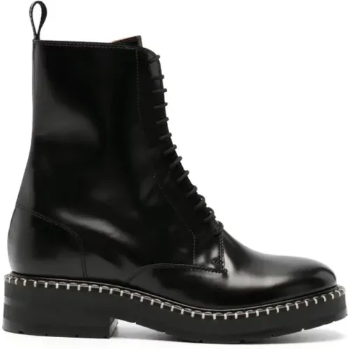 Noua Polished Leather Ankle Boots , female, Sizes: 6 UK - Chloé - Modalova