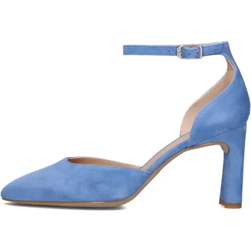 Blau Elegante Pumps mit Knöchelriemen, Wildleder Elegante Pumps - Unisa - Modalova