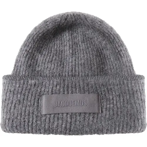 Dunkelgraue Wollmischung Beanie Mütze - Jacquemus - Modalova