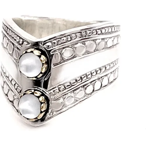 White Mother of Pearl Ring , unisex, Sizes: 56 MM - Jalan Jalan - Modalova