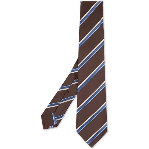 Silk Striped Tie , male, Sizes: ONE SIZE - Kiton - Modalova