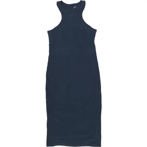 Geripptes ärmelloses Midi-Kleid Armory Navy , Damen, Größe: M - Nike - Modalova