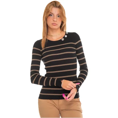 Striped Round-Neck Pullover , female, Sizes: XL - Liu Jo - Modalova