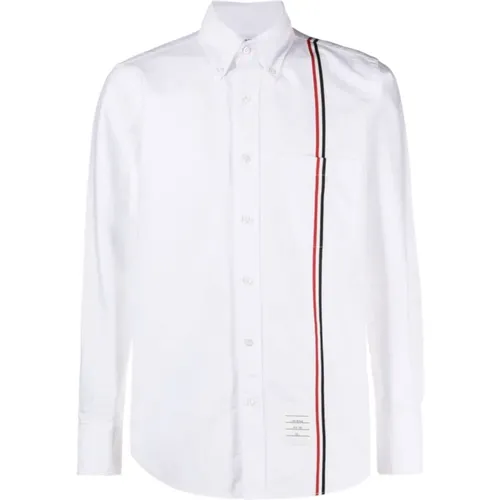 Oxford Cotton Shirt with Tricolor Detail , male, Sizes: L - Thom Browne - Modalova