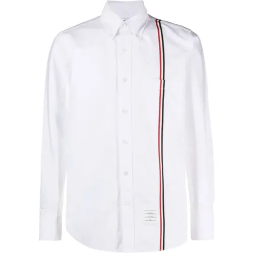 Oxford Cotton Shirt with Tricolor Detail , male, Sizes: M, L, XL - Thom Browne - Modalova