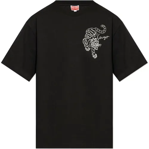 T-Shirt mit Tiger-Motiv , Herren, Größe: M - Kenzo - Modalova