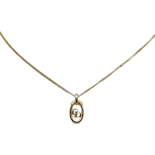 Pre-owned Gold necklaces , female, Sizes: ONE SIZE - Dior Vintage - Modalova