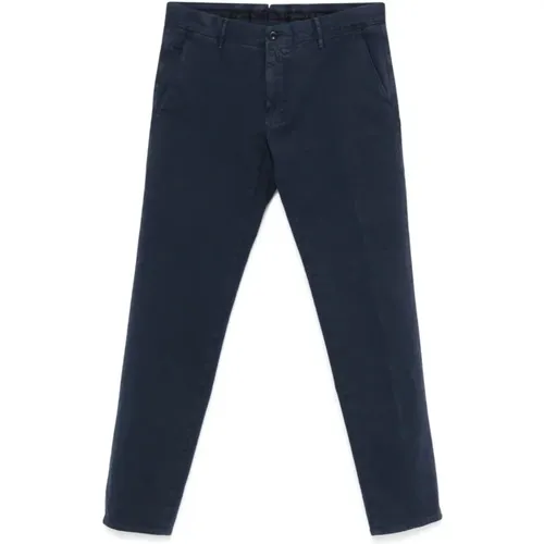 Marineblaue Baumwoll-Straight-Leg-Hose , Herren, Größe: W32 - Incotex - Modalova