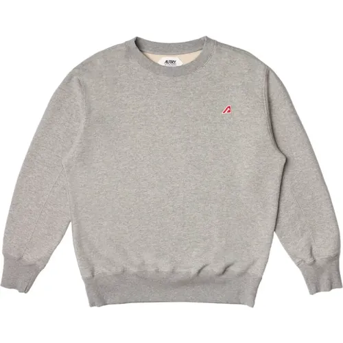 Grauer Crewneck Sweatshirt für Männer,Sweatshirt mit Logo-Patch - Autry - Modalova