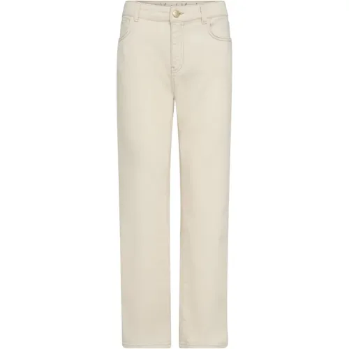 Flare High Waist Clay Pants Nature , female, Sizes: W24, W33, W26, W29, W25, W31, W30, W27, W32, W28 - MOS MOSH - Modalova