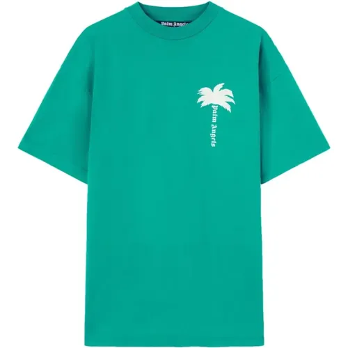 Waldgrünes Palmen T-Shirt , Herren, Größe: XL - Palm Angels - Modalova