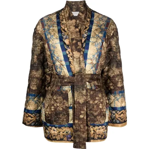 Silk Blend Kimono Jacket - , female, Sizes: S - Pierre-Louis Mascia - Modalova