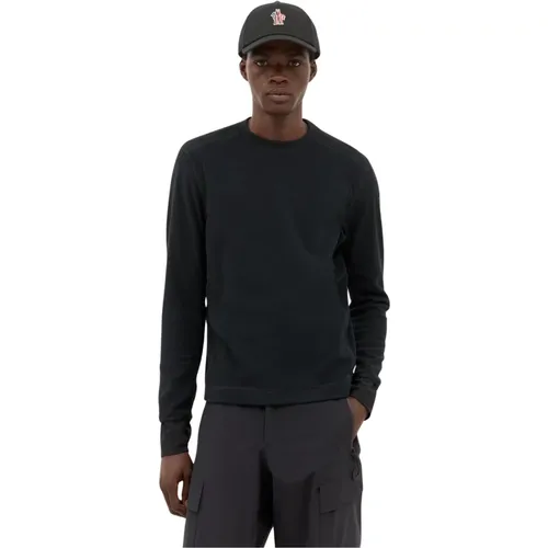 Logo Patch Fleece Crewneck Sweatshirt , Herren, Größe: S - Moncler - Modalova