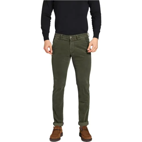 Samt Chino Hose Slim Fit Grün , Herren, Größe: 2XL - Mason's - Modalova