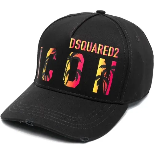 Icon Tropical Baseball Cap , male, Sizes: ONE SIZE - Dsquared2 - Modalova