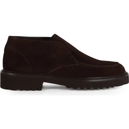 Suede ankle boots style mocassin , male, Sizes: 7 UK, 9 1/2 UK, 10 UK, 8 1/2 UK - Doucal's - Modalova