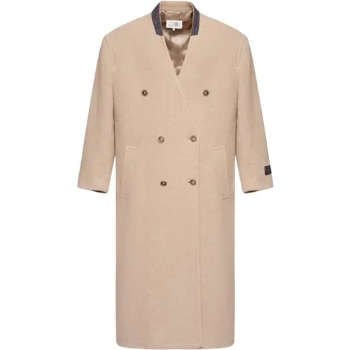 Oversize Double-Breasted Coat , male, Sizes: L, M - MM6 Maison Margiela - Modalova