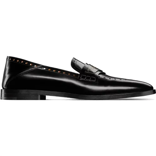 Leather Loafers with Cut-Outs , male, Sizes: 7 UK - Dior - Modalova