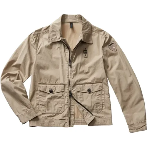 Cotton Jacket Jaxon Unlined , male, Sizes: 2XL, L, XL, S, M - Blauer - Modalova