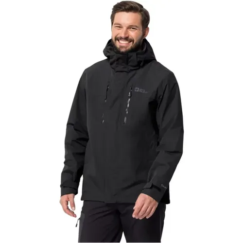 Jasper Regenjacke - Schwarz , Herren, Größe: 2XL - Jack Wolfskin - Modalova