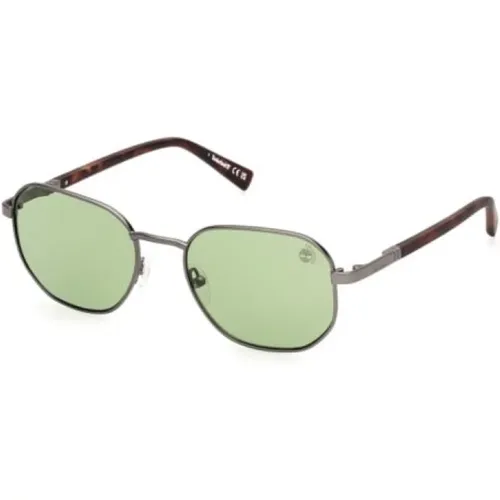 Round Silver Sunglasses , male, Sizes: 53 MM - Timberland - Modalova