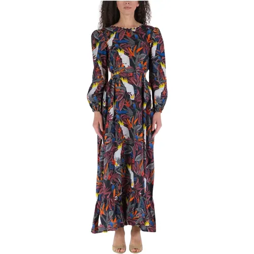 Multicolored Animal Print Cotton Dress , female, Sizes: M - Connor & Blake - Modalova