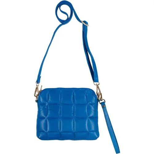 Quilted Clutch Cobalt with Gold Accents , female, Sizes: ONE SIZE - Btfcph - Modalova