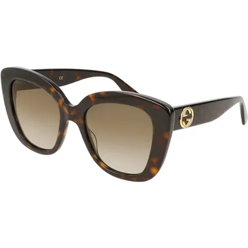 Chic Sunglasses in Havana/ , female, Sizes: 52 MM - Gucci - Modalova