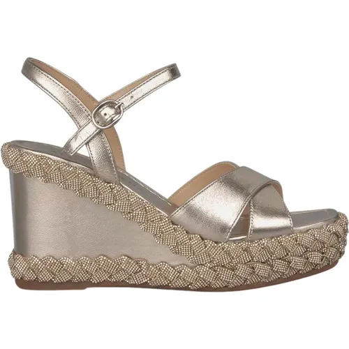 Rhinestone Wedge Sandal , female, Sizes: 6 UK - Alma en Pena - Modalova