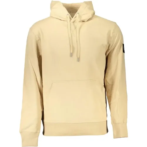 Brushed Cotton Hooded Sweatshirt with Logo , male, Sizes: S, L, 2XL, M, XL - Calvin Klein - Modalova