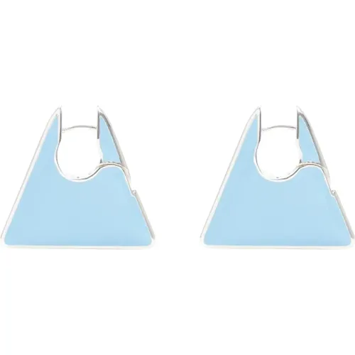 Triangle Hoop Earrings Embossed Logo , female, Sizes: ONE SIZE - Bottega Veneta - Modalova