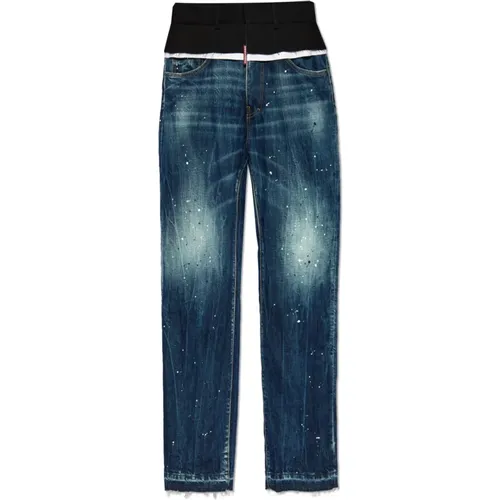 Jeans aus kombinierten Materialien - Dsquared2 - Modalova