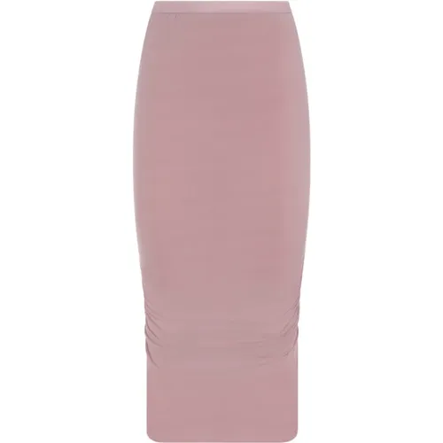 Dusty Cupro Pencil Skirt , female, Sizes: S - Rick Owens - Modalova