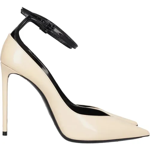 Leather Pumps with Buckle Fastening , female, Sizes: 2 1/2 UK - Saint Laurent - Modalova