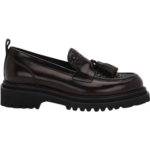 Burgundy Calfskin Covent Tassel Loafers Mocasin Borlas , Damen, Größe: 40 EU - Lottusse - Modalova